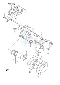 RM125 (E3) drawing REAR CALIPER (MODEL P R)