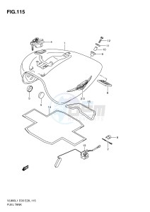 VL800 (E3-E28) VOLUSIA drawing FUEL TANK (VL800CL1 E28)