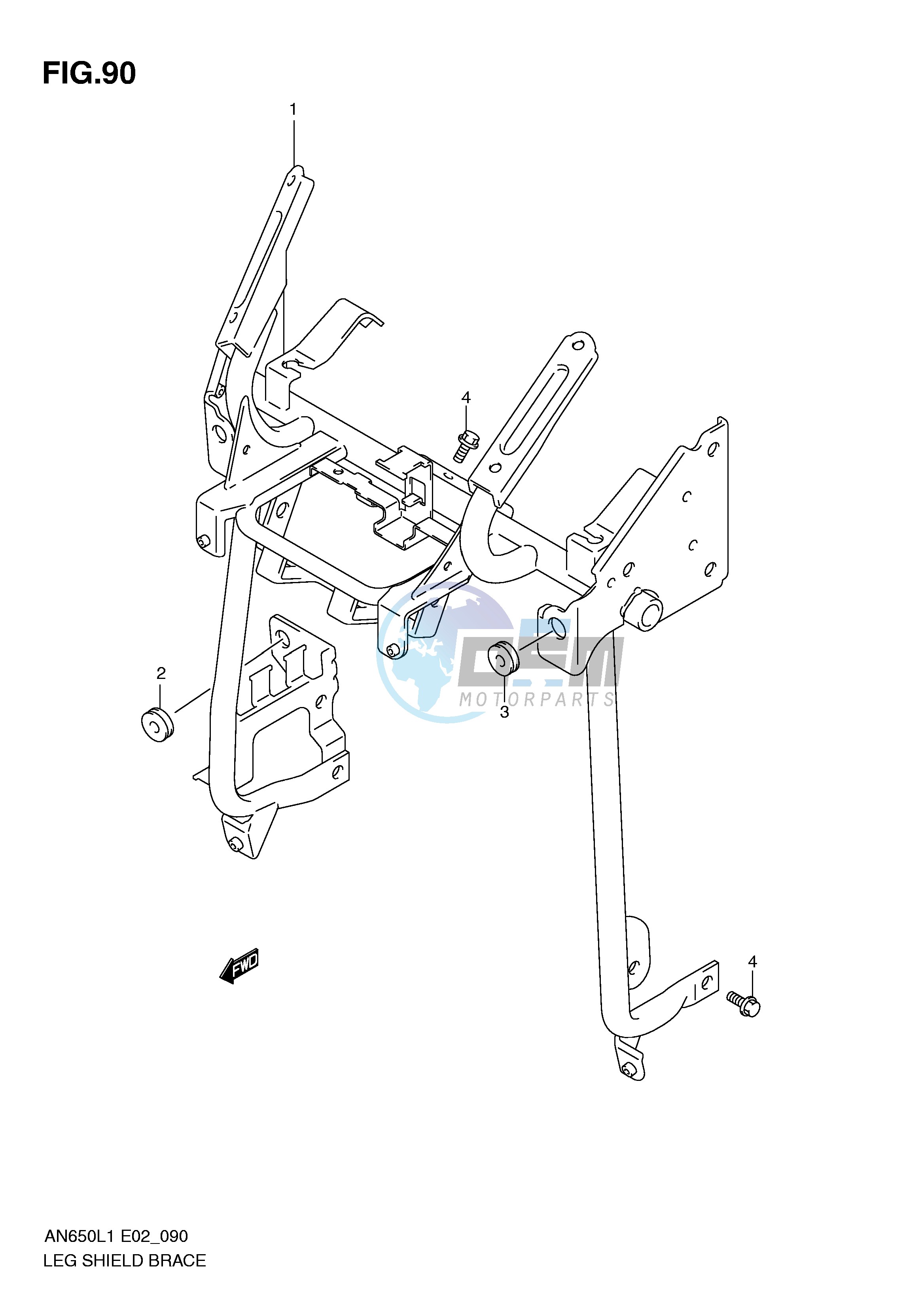 LEG SHIELD BRACE (AN650L1 E19)