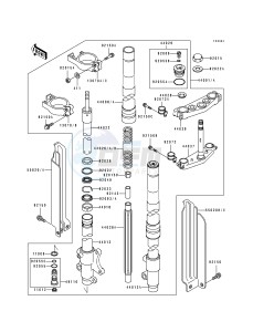 KDX 250 D [KDX250] (D1-D4) [KDX250] drawing FRONT FORK @-- KDX250-D2_D3_D4- -