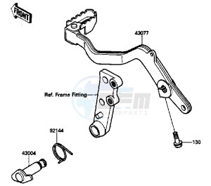 KL 650 A [KLR650] (A6-A9) [KLR650] drawing BRAKE PEDAL