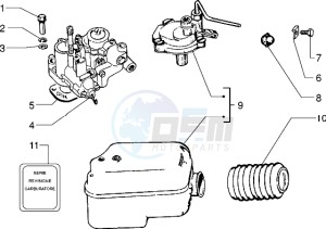 PX 150 E drawing Carburettor-air cleaner