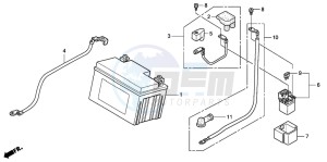 CBR125RS drawing BATTERY (CBR125R/RS/RW5/RW6/RW8)