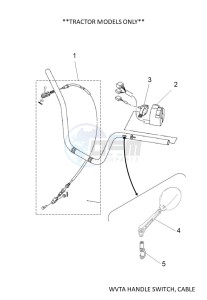 YFM700FWAD GRIZZLY 700 EPS (BFE1) drawing WVTA HANDLE SWITCH, CABLE