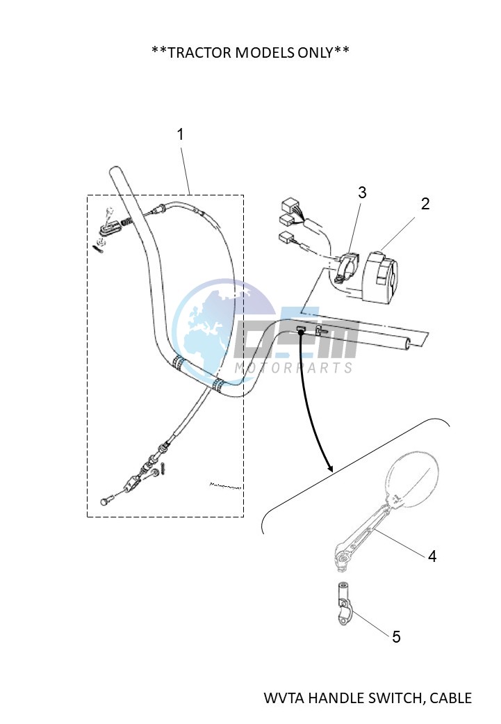 WVTA HANDLE SWITCH, CABLE