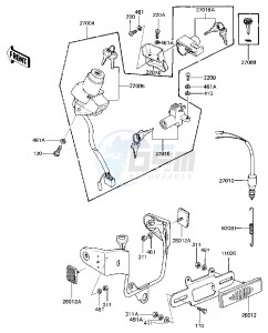 KZ 750 M [CSR TWIN] (M1) [CSR TWIN] drawing IGNITION SWITCH_LOCKS_REFLECTORS