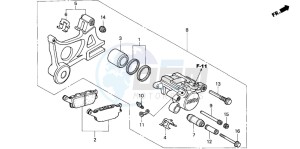 CBR600F drawing REAR BRAKE CALIPER