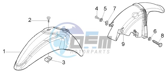 Front and rear mudguard