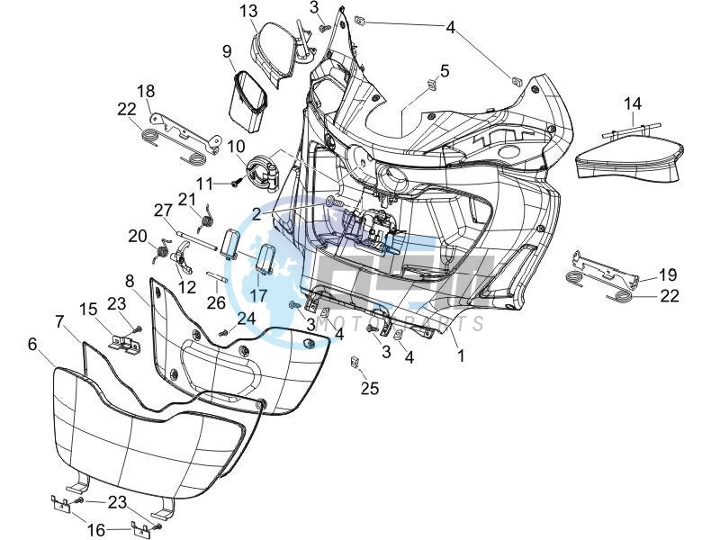 Front glove-box - Knee-guard panel