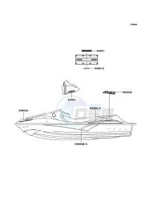 JET SKI 900 STX JT900-E2 FR drawing Decals(White)