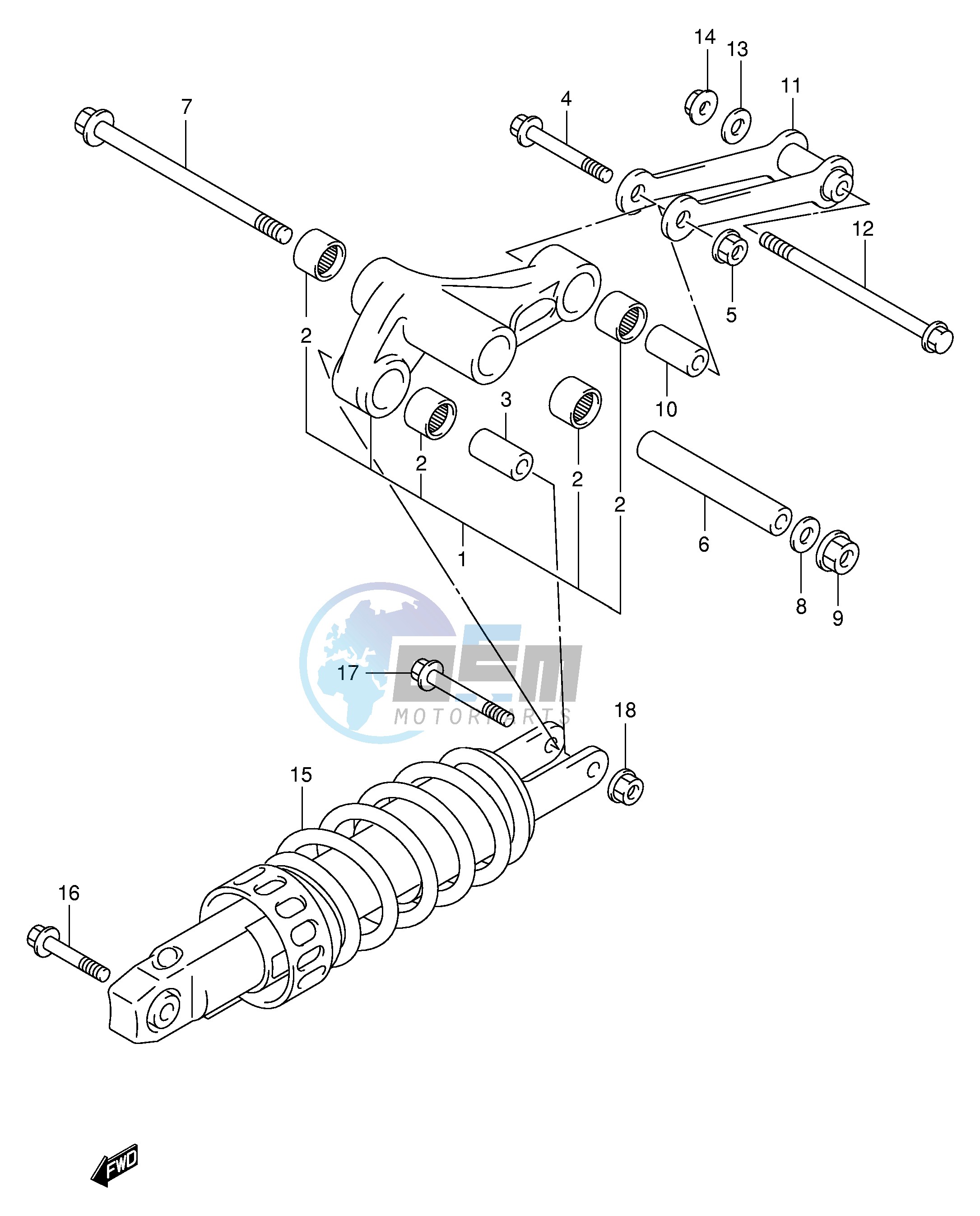 REAR CUSHION LEVER (MODEL K1 K2)