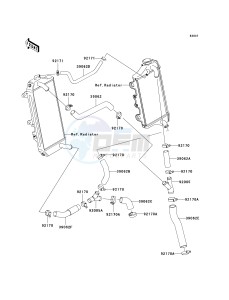 KLX 450 A [KLX450R] (A8F-A9F) A9F drawing WATER PIPE