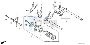 VT750CA9 UK - (E / MKH MME ST) drawing GEARSHIFT DRUM