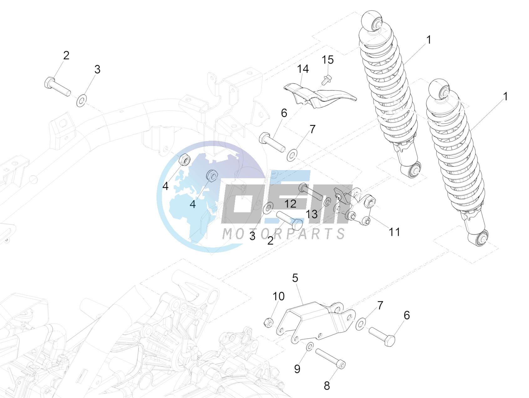 Rear suspension - Shock absorber/s