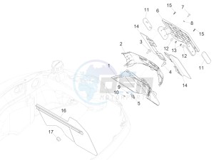 GTS 150 4T 3V IE ABS E4 (EMEA) drawing Rear cover - Splash guard