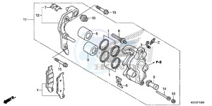 CRF250XD CRF250R Europe Direct - (ED) drawing FRONT BRAKE CALIPER