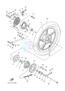 T110C (40B6) drawing REAR WHEEL