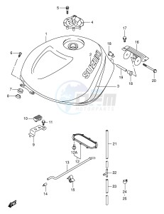 TL1000R (E2) drawing FUEL TANK (MODEL W)