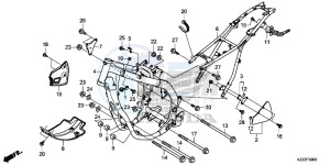 CRF250ME CRF250M UK - (E) drawing FRAME BODY