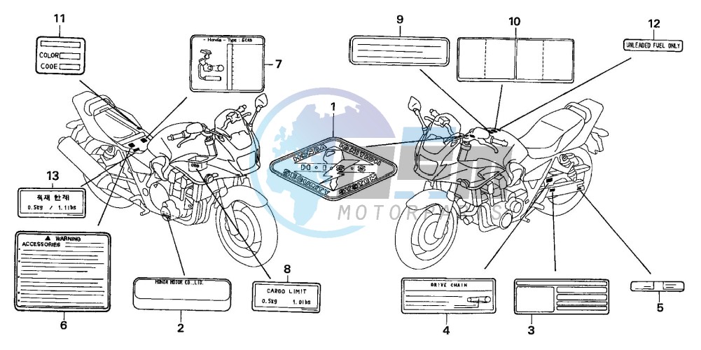 CAUTION LABEL (CB1300S/SA )