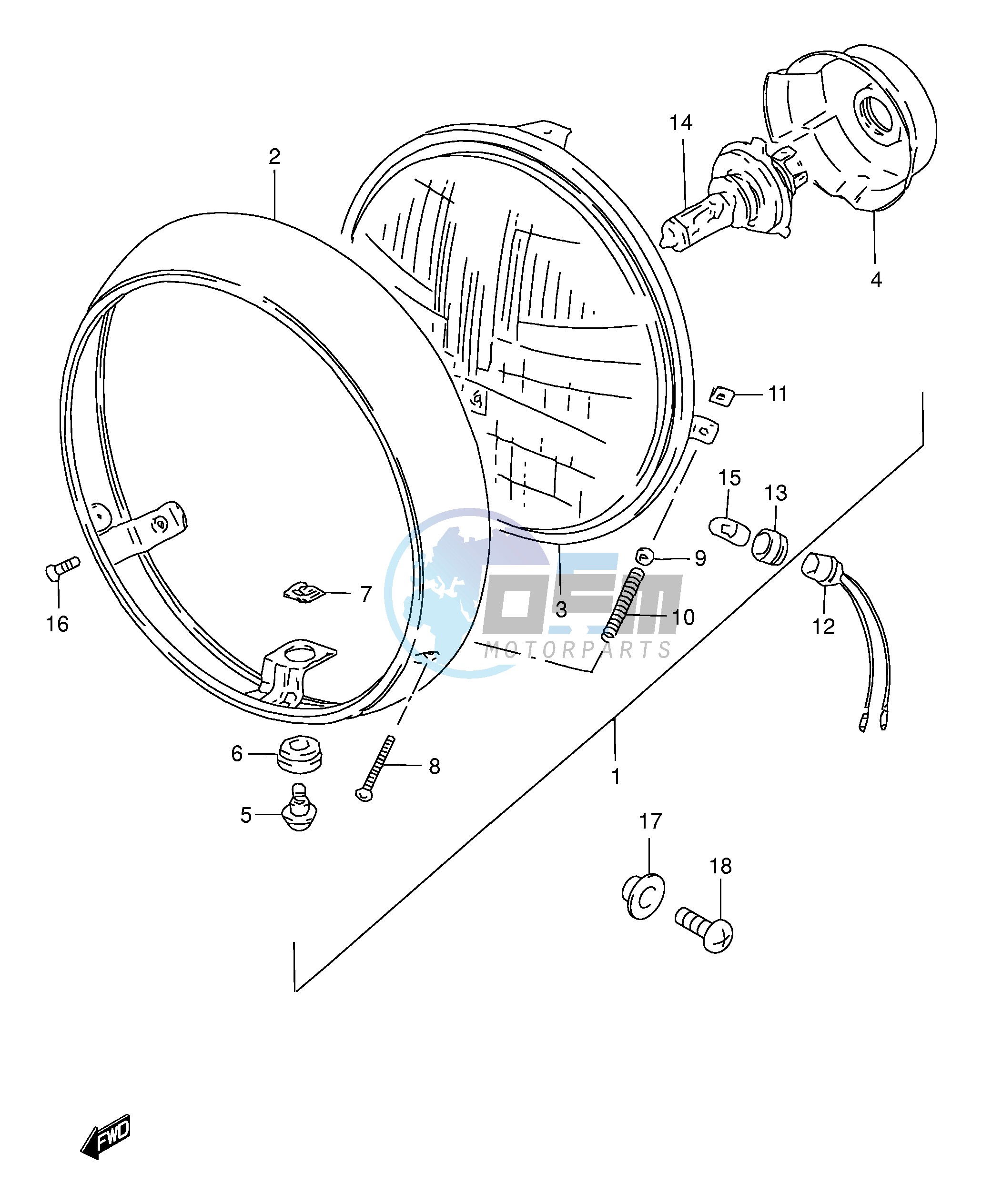 HEADLAMP (MODEL Y E22,E25,E34,E39,E54)