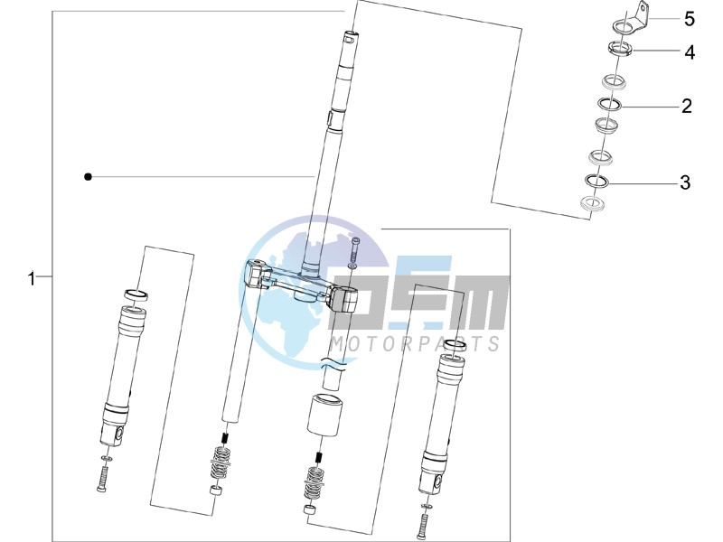 Fork steering tube - Steering bearing unit