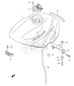 GS500 (P19) drawing FIG. 36 (G- 7) FUEL TANK (MODEL K3)