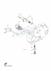 YFM90R (BD3F) drawing SHIFT CAM & FORK