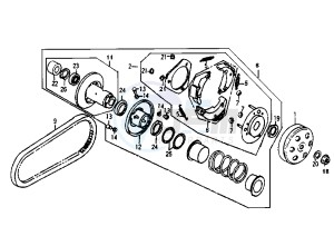 SUPER DUKE - 125 cc drawing DRIVEN PULLEY