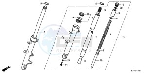 CBR125RTD CBR125RT UK - (E) drawing FRONT FORK