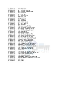 VL1500 (E2) drawing * COLOR CHART *