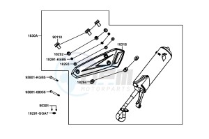 AGILITY CARRY 50cc drawing Exhaust Muffler