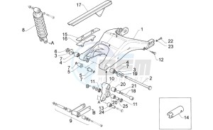 RS 125 (eng. 122cc) drawing Rear Shock absorber