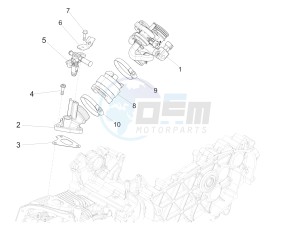 SPRINT 150 4T 3V IE ABS E3 (NAFTA) drawing Throttle body - Injector - Induction joint