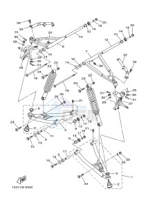 YFM700R YFM700RE RAPTOR 700R (1PE6 1PE7 1PE8) drawing FRONT SUSPENSION & WHEEL