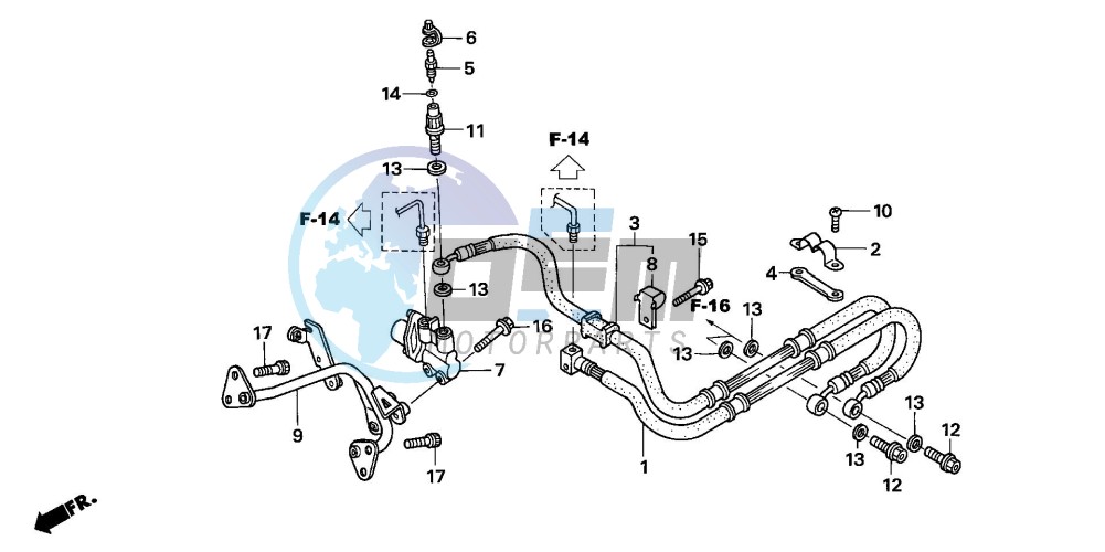 REAR BRAKE HOSE (VFR800)