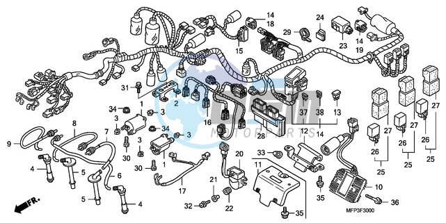 WIRE HARNESS/IGNITION COIL (CB1300/CB1300A)