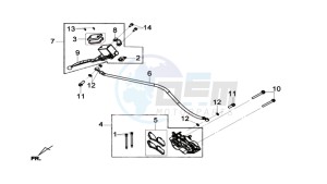 GTS 125I drawing BRAKE CALIPER FOR / BRAKE LEVER CPL