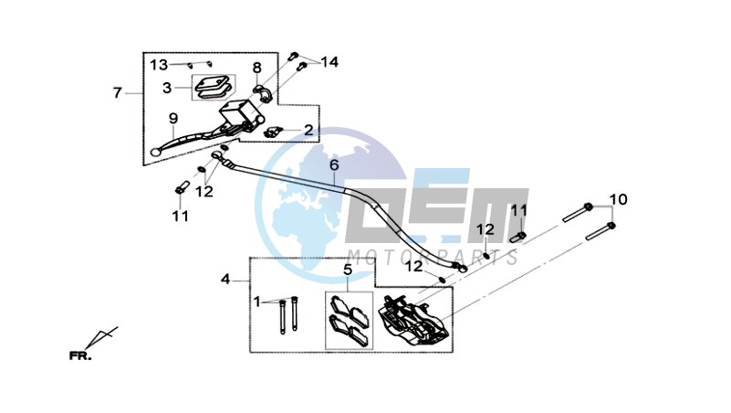 BRAKE CALIPER FOR / BRAKE LEVER CPL