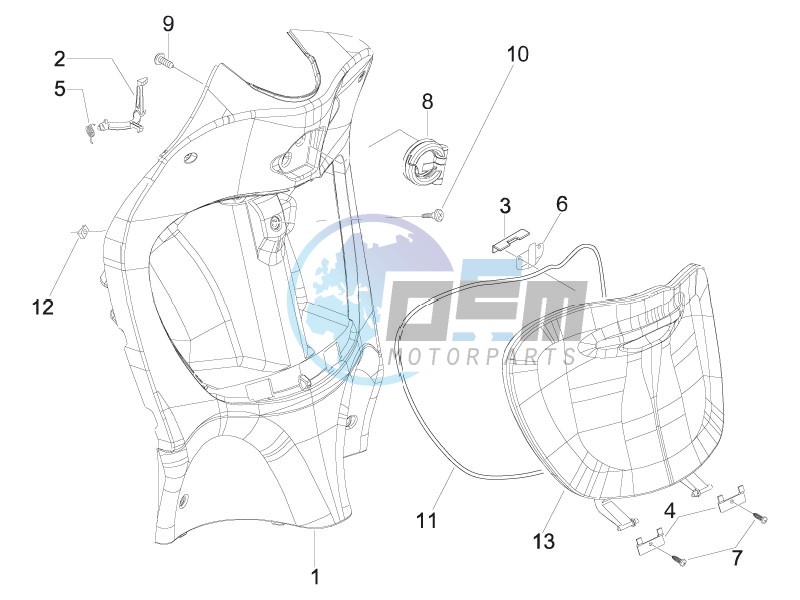 Front glove-box - Knee-guard panel