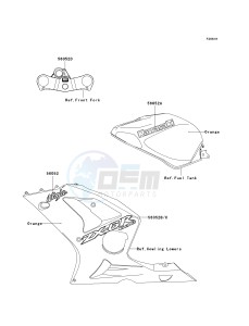 ZX 636 B [NINJA ZX-6R[ (B1-B2) [NINJA ZX-6R drawing DECALS-- ORANGE- --- ZX636-B2- -