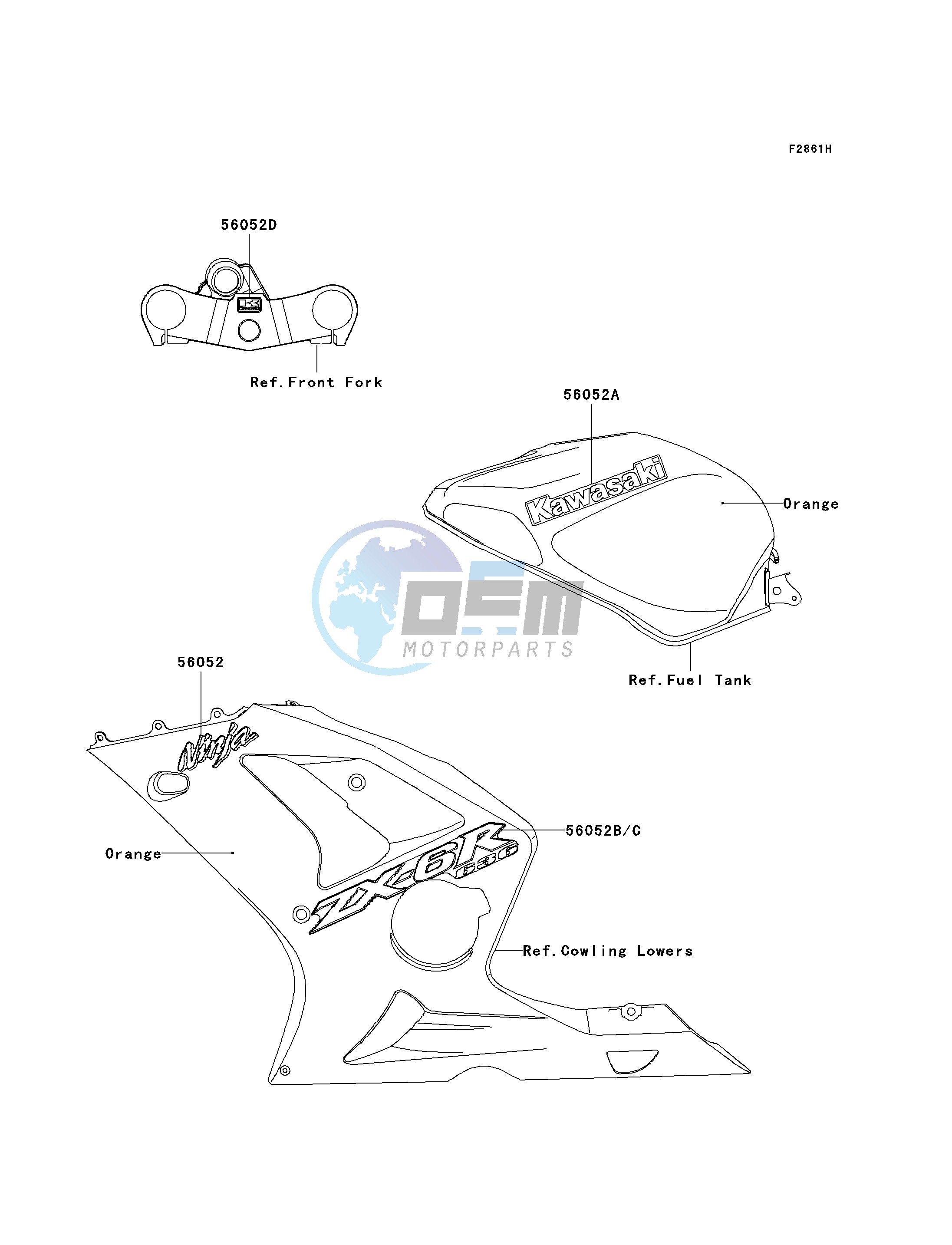 DECALS-- ORANGE- --- ZX636-B2- -