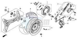 FES150 125 PANTHEON drawing REAR WHEEL/ THRUST CYLINDER