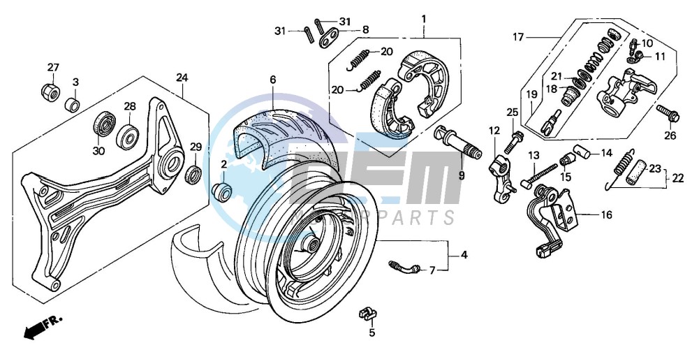 REAR WHEEL/ THRUST CYLINDER