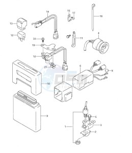 DF 90 drawing PTT Switch Engine Control Unit (2004 to 2008)