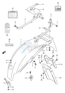 GS500E (E2) drawing REAR FENDER (MODEL T)