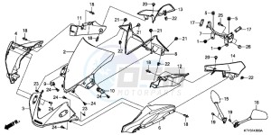 CBR125RD CBR125R E drawing UPPER COWL