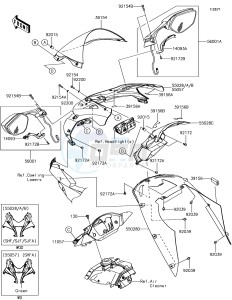 NINJA ZX-10R ZX1000SHF XX (EU ME A(FRICA) drawing Cowling