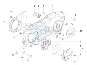 GTS 250 ABS drawing Crankcase cover and cooling