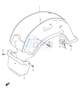 VL1500 (E2) drawing REAR FENDER (MODEL W X)